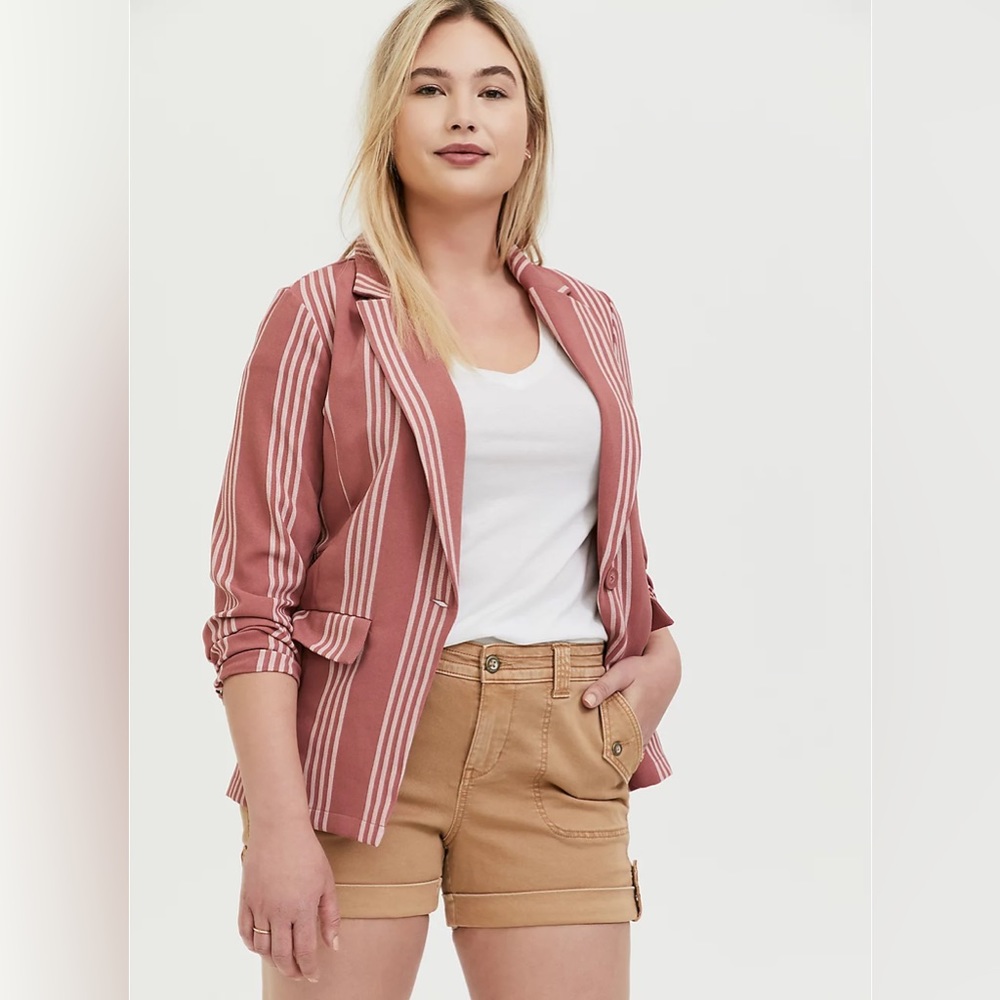 TORRID Pink Striped Blazer